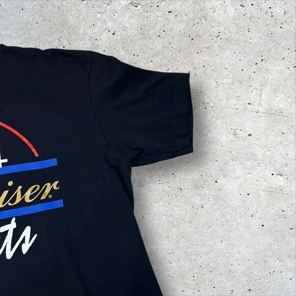 Mitchell & Ness Budweiser Denver Nuggets T-Shirt Sz L Black Courtside NBA Retro - Picture 6 of 10